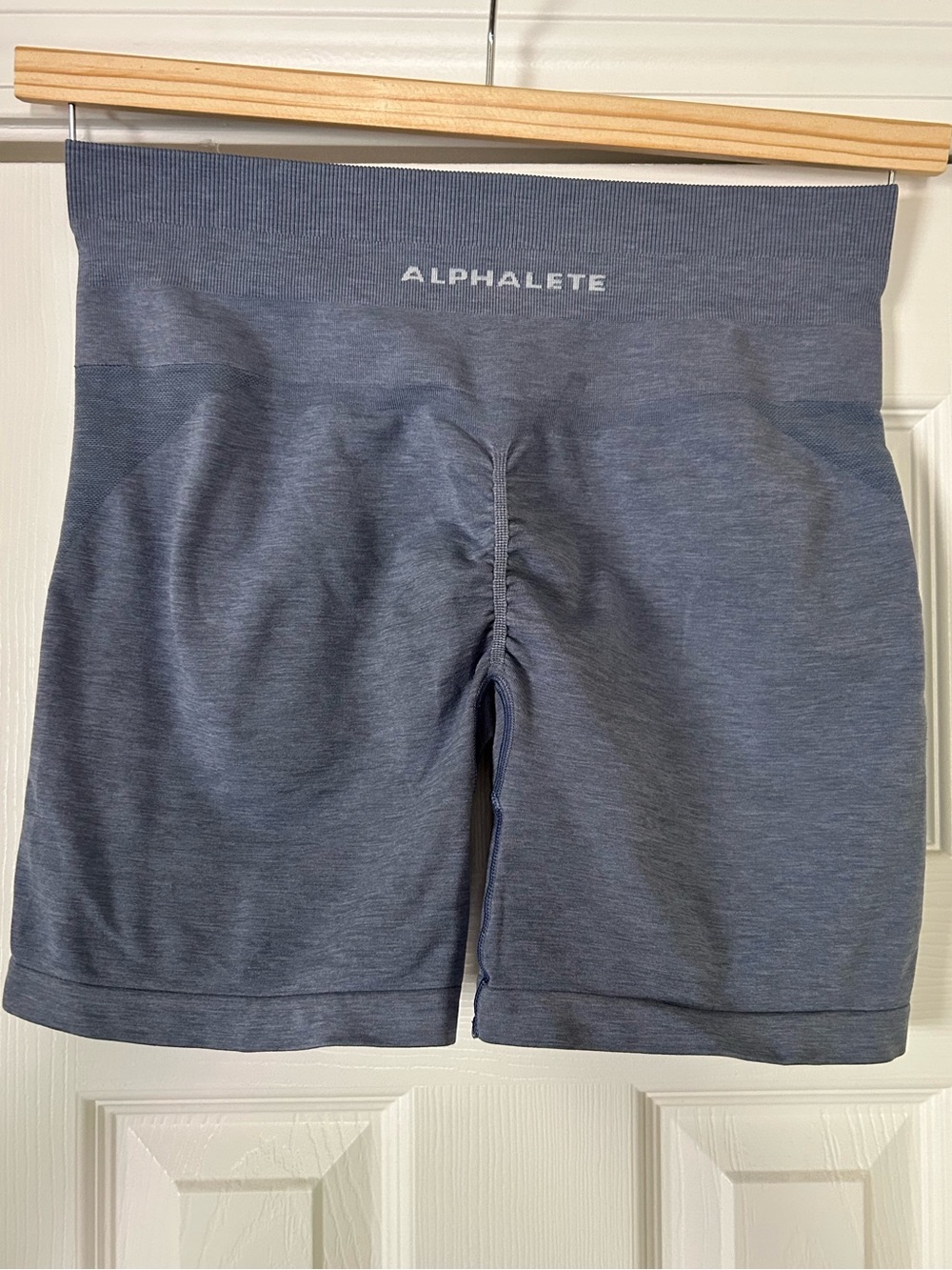 Alphalete 🩵 Women's Seamless High-Rise Slate Blue Bike Gym Shorts